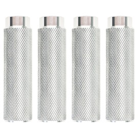 Zelerdo 2 Pairs Aluminum Alloy Bike Pegs for Mountain Bike Cycling Rear Stunt Pegs Fit 3/8 inch Axles (Pure Silver, 100x28 mm)