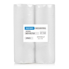 KEYOPO Bolsas selladoras al vacío, 7 tamaños, paquete de 2 unidades, más gruesas, resistentes, sin BPA, ideal para almacenamiento de vacío y cocina Sous Vide (2 unidades de 6.7 pulgadas x 4.4 pies)