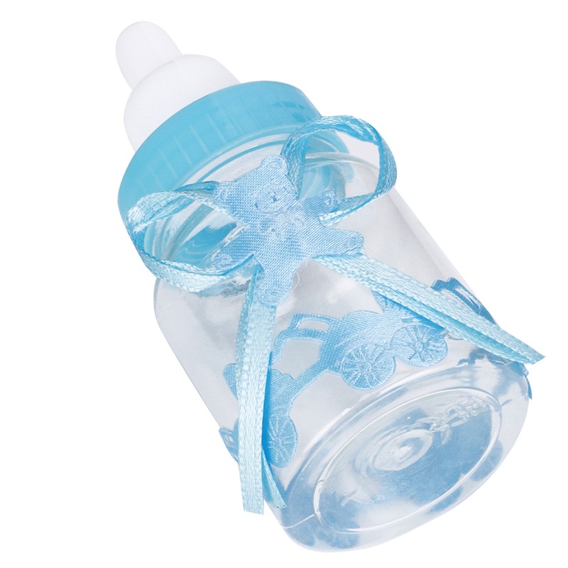 24pcs Lovely Plastic Milk Bottle Candy Box Fillable Bottle Baby
