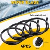 Unbranded 4Pcs Universal Auto Car Bus Rubber Frameless Windshield Wiper