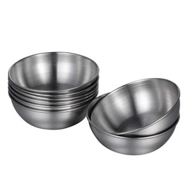 8 Pcs Small Sauce Dishes, Dipping Bowl, Salad Ketchup Tray, Stainless Steel Butter Condiment Bowl, Mini Appetizer Tray for Home, Restaurant, Food Store, Canteen