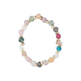 Bohemian Kristall Perlen Stretch Ring Perlen Stapelring Edelstein Perlen Elastischer Fingerring Regenbogen Perlen elastischer Ring Handgefertigter Stapelring Schmuck für Frauen Geschenke (Stil:A)