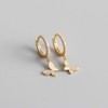 Cute Butterfly Small CZ Cartilage Cuff Hoop Earrings With Tiny
