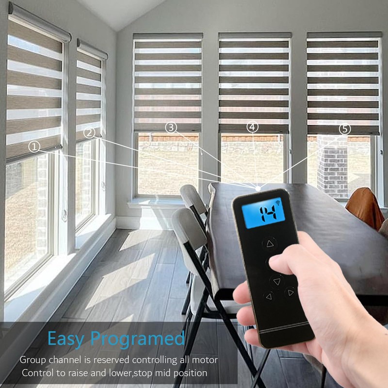 15-Channel Blind Remote Controller, Black -Replacement for Motorized Roller Shades,