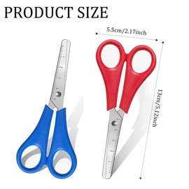2 Pcs Kids Scissors,Children Blunt tip Safety Scissors with cm-Scale,Plastic Handle Children Scissors Safety Scissors for Kids for Scrapbooking Art DIY Craft Students Teaching Stationery