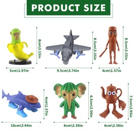 FMKLDENA Tung Tung Tung Sahur Figure, 6 Pieces 3D Printed Tralalero Tralala Figure, Tung Tung Tung Sahur Figures, Tralalero Tralala Figures, Cute Version, Collectible Action Figures for Fans