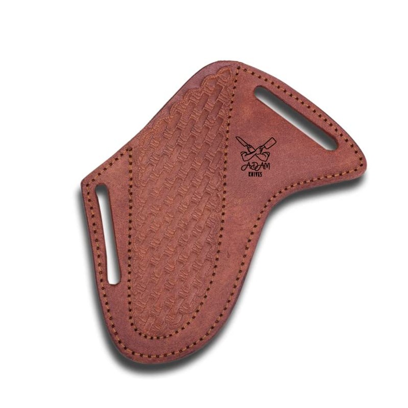 ADAM KNIVES Leather Knife Sheath For Belt, Slanted Pancake Sheath,