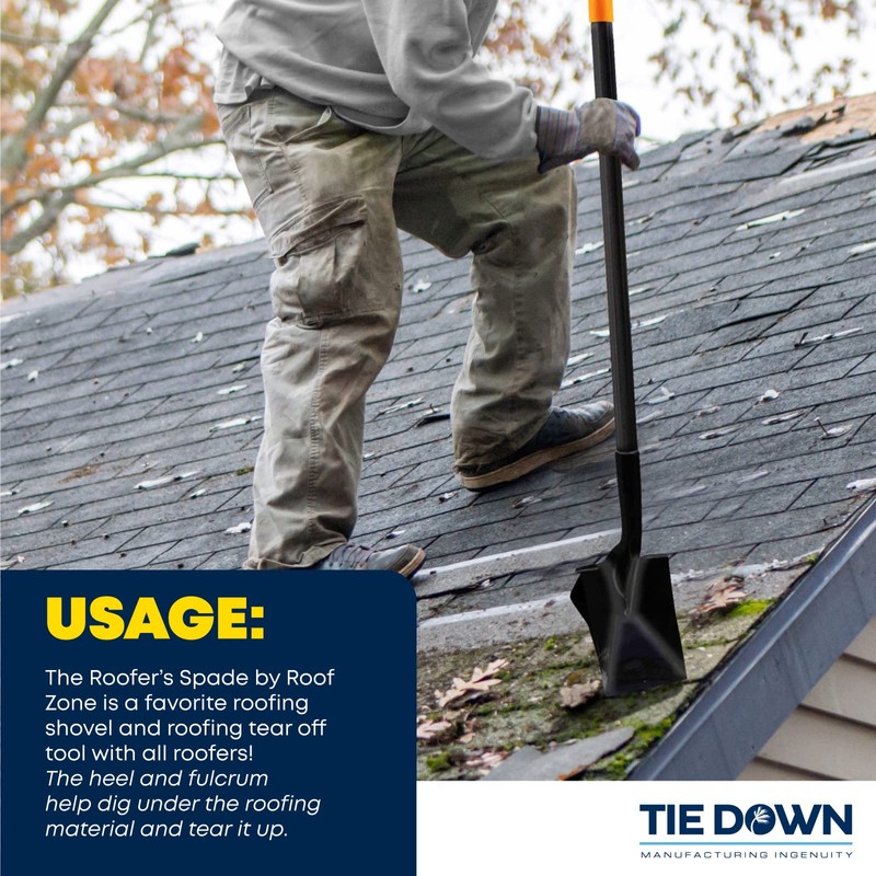 Tie Down 13872 Roofers Spade with Wide Heel and Steel