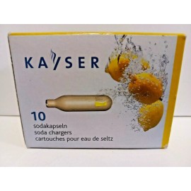 KAYSER 8 gm CO2 SELTZER CHARGER CAPSULES Pack of 10 Club Soda Carbonated Water