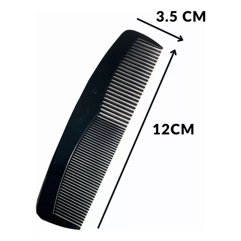 Globusman Peine De Bolsillo Clásico Negro Barba Cabello Globusman 4pz