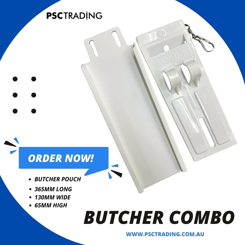 Butcher Knife Scabbard With Sharpening Steel Holder And Meat Hook