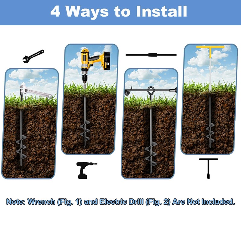 4 Pack 18" Ground Anchors Heavy Duty for High Winds,