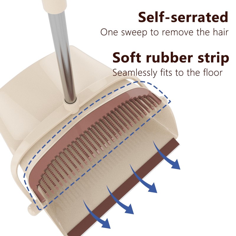 Broom with Dustpan Combo Set 54” Long Handle Household Dust