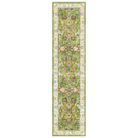 Yamaziot Washable Runner Rug, 2x8 Non-Slip Vintage Floral Hallway Rug with Rubber Backing, Low Pile Non-Shedding Soft Distressed Carpet Runner for Bedroom, Kitchen, Laundry, Entrance