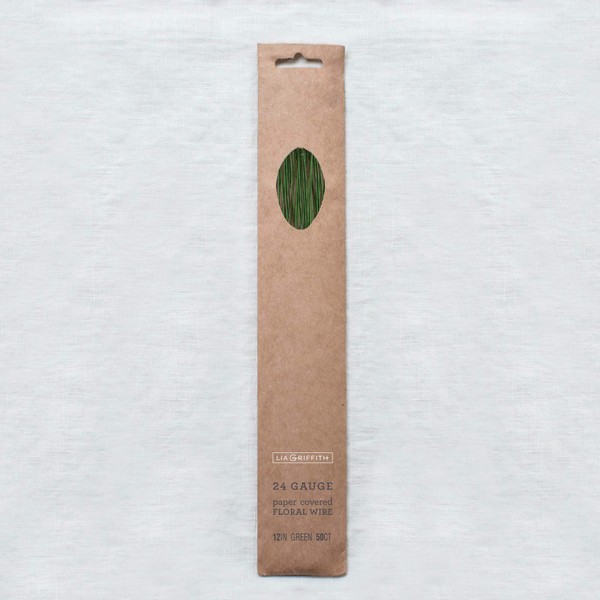 Lia Griffith Floral Wire PLG43003, Green 24 Gauge, 12" Length,