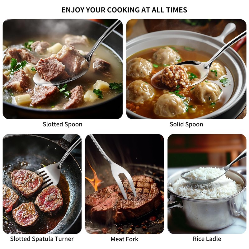 304 Stainless Steel Kitchen Cooking Utensils Set - 9 PCS