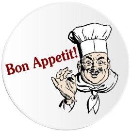 Kiwi Gifts Bon Appetit - 3 Pack Circle Stickers 3 Inch - Italian Italy Chef Cook Phrase
