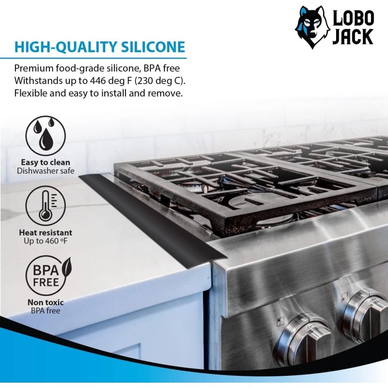 LoboJack Kitchen Stove Silicone Gap Covers - Heat Resistant, 21