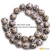GEM-Inside Dalmation Dalmatian Jasper Gemstone Loose Beads 14MM Round Crystal
