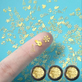 Knitgrip 330 Pcs Mini Metal Snowflake for Crafts 0.2 Inch Small Gold Christmas Embellishment Craft Tiny Holiday Snowflake Ornaments Craft Little Craft Pieces for DIY Craft Xmas Winter Party Decor