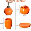 JHLAYKG Orange Bathroom Accessories Set 4 Pcs, Ceramic Bathroom Accessory