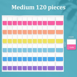 WOLMIK Index Tabs - 360 PCS Sticky Index Tabs Flags Set Writable Sticky Index Tabs Transparent Book Tabs Flag Filing Tabs Page Markers Tape Flags for Book Tags Stickers Index Markers Office School