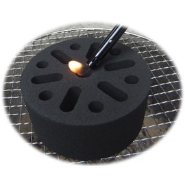 No Fire Starter Needed Hybrid Bincho BBQ Charcoal Lotus Type Diameter 4.7 inches (12 cm), Pack of 2