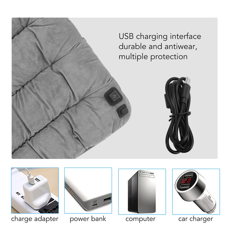 Heated Seat Cushion 3 Temp Modes Soft Washable Fast Heating