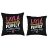 Layla Cute Woman Girl Women Daughter Girlfriend Wife Throw Pillow