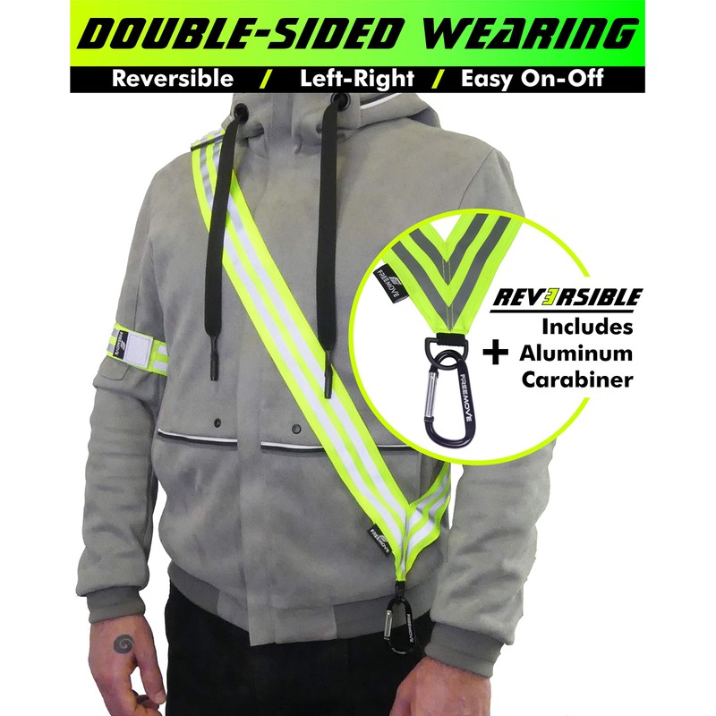 FREEMOVE Reflective SASH with 2 Reflective Arm Bands/Reflective Wristbands >