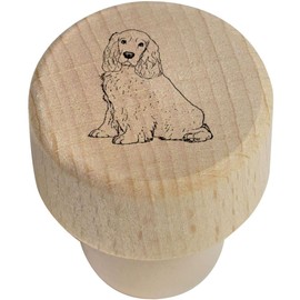 19mm 'Cocker Spaniel' Wooden Bottle Stopper/Cork (BS00020440)