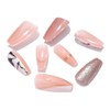 Handcess Coffin French False Nails Medium Nude Pink Press on