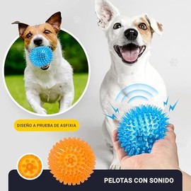 Wolfi Pelotas para Perro, Juguetes de Pelota Masticable,Pelota Interactiva de Goma, Juguete para Cachorros, Pelotas Chirriantes de 2.5 Pulgadas, 8 Col