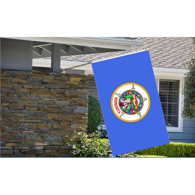 ANCONINE Minnesota State Flag 2x3FT,Minnesota MN Flags with 2 Brass