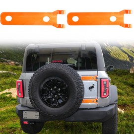 sukemichi Tailgate Hinge Cover Rear Door Hinge Liftgate Trim Exterior Accessories Decoration for 2021 2022 2023 2024 2025 Ford Bronco Accessories 2 Door 4 Door, 1 Pair (Orange)
