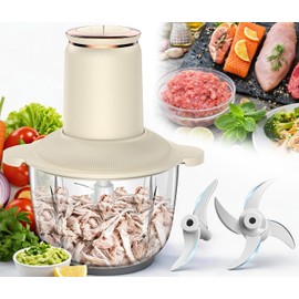Electric Chicken Shredder,300W Food Processor Meat Grinder with 8 Cup Glass