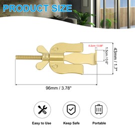 PATIKIL Portable Security Door Lock 3.78x1.7inch, 1 Pack Adjustable Hotel Door Lock Devices for Enhanced Safety Travel Hotel Home, Gold