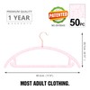 MIZGI Premium Clear Hangers (Pack of 50) Heavyduty- Pink Acrylic