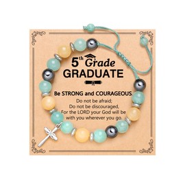 PINKDODO 5th Grade Graduation Decorations Gifts for Girls Kids Elementary School Graduation Bracelets Class of 2024 Congratulations Gift