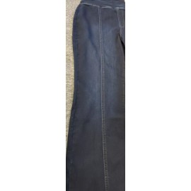 INC International Concepts I.n.c.  Women's High Rise Asymmetrical Seamed Bootcut Jean, Dark Indigo Sz 12
