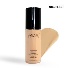 NØGEN NØGEN Foundation Full Coverage Flawless Oil Control Matte Finish Liquid Formula Blendable Long Lasting Makeup Concealer Cream - 35ml (N04 Beige, 35ml)