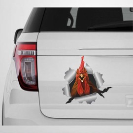 Rooster Car Window Sticker Rooster Chicken 3D Vinyl Die Cut Decals Funny Laptop Bumper Stickers Animal Pet Gift,18 Inch