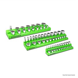 OEMTOOLS 22485 3-Pc Magnetic Socket Organizer, SAE Magnetic Socket Holder, Socket Holders for 68 Deep and Shallow Sockets, Socket Holders 1/4, 3/8, 1/2 Inch Sizes