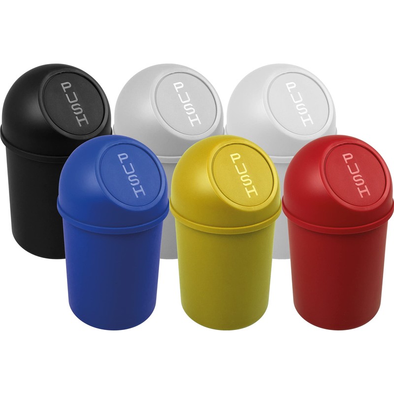 helit H2401051 Push Flap Bin 6 Litres