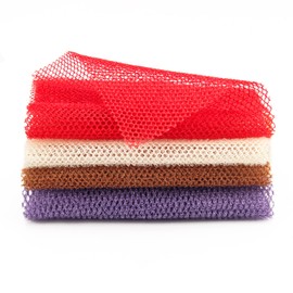Windspeed 4Pcs African Body Exfoliating Net, Deep Cleaning African Net Bathing Sponge, Mesh Back Scrubber Skin Smoother for Women Men Shower/Stocking Stuffer (66x20cm)