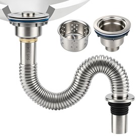 Kit de Desagüe para Lavabo de Baño Antiolor, con 110mm Cesta de Filtro