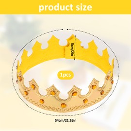 Regal Gold King Crown, Soft Birthday King Crown for Kids Birthday Boy Parties Accessory Supplies Boy Party Dress-Up Photo Props for Kids Baby Shower Party Decoration