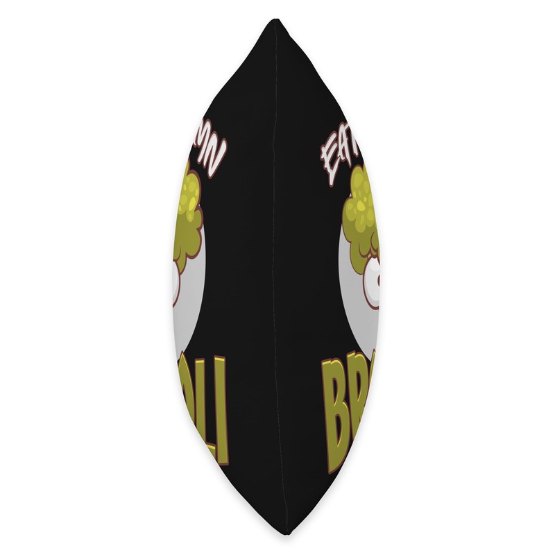 Green Goodness Broccoli Eat Your Damn Broccoli Throw Pillow, 18x18,