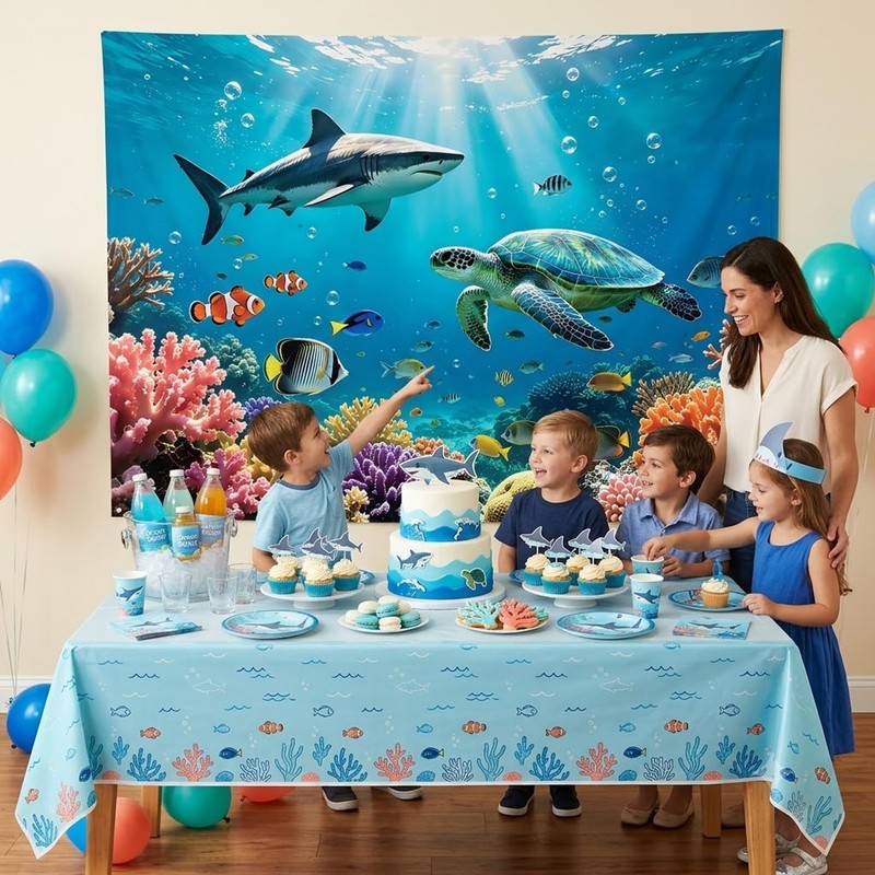 Under The Sea Backdrop 7x5FT, Ocean Underwater Coral Photography Background
