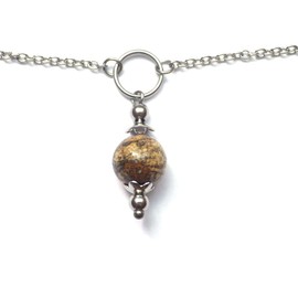 Edelstahl-Knöchelkette für Frauen mit braunem Jaspisperlenanhänger